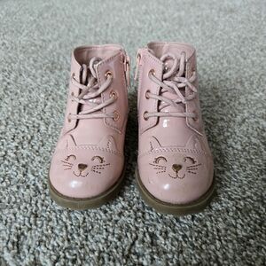 Wonder Nation Toddler Girl Kitty Critter Pink Combat Boots Size: 5
